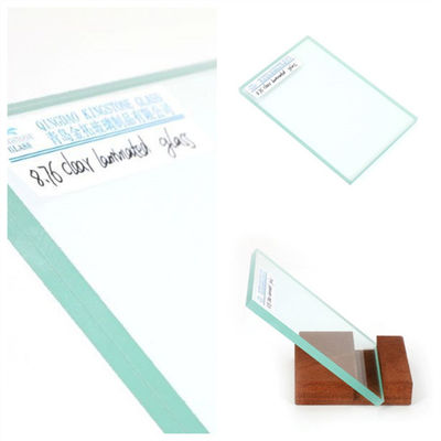 4+4mm Vidrio laminado transparente resistente a los impactos de alta seguridad Tamaño personalizado