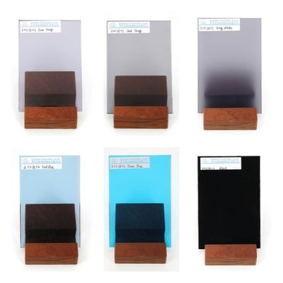 Vidrio laminado de color azul gris euro personalizado Resistente a la intemperie 6.38 mm de espesor